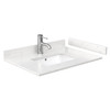 Daria 30 Inch Single Bathroom Vanity In White, Carrara Cultured Marble Countertop, Undermount Square Sink, No Mirror