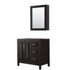Daria 36 Inch Single Bathroom Vanity In Dark Espresso, No Countertop, No Sink, And Medicine Cabinet