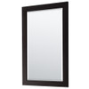 Daria 36 Inch Single Bathroom Vanity In Dark Espresso, No Countertop, No Sink, Matte Black Trim, 24 Inch Mirror