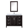 Daria 48 Inch Single Bathroom Vanity In Dark Espresso, White Carrara Marble Countertop, Undermount Square Sink, And Medicine Cabinet