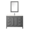 Daria 48 Inch Single Bathroom Vanity In Dark Gray, Carrara Cultured Marble Countertop, Undermount Square Sink, Medicine Cabinet