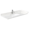 Daria 48 Inch Single Bathroom Vanity In White, Carrara Cultured Marble Countertop, Undermount Square Sink, Matte Black Trim