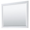 Daria 48 Inch Single Bathroom Vanity In White, No Countertop, No Sink, Matte Black Trim, 46 Inch Mirror