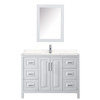 Daria 48 Inch Single Bathroom Vanity In White, Carrara Cultured Marble Countertop, Undermount Square Sink, Medicine Cabinet