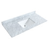 Daria 48 Inch Single Bathroom Vanity In White, White Carrara Marble Countertop, Undermount Square Sink, And No Mirror