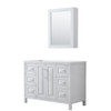 Daria 48 Inch Single Bathroom Vanity In White, No Countertop, No Sink, And Medicine Cabinet