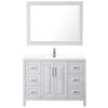 Daria 48 Inch Single Bathroom Vanity In White, White Cultured Marble Countertop, Undermount Square Sink, 46 Inch Mirror
