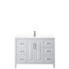 Daria 48 Inch Single Bathroom Vanity In White, White Cultured Marble Countertop, Undermount Square Sink, No Mirror