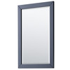 Daria 60 Inch Double Bathroom Vanity In Dark Blue, No Countertop, No Sink, Matte Black Trim, 24 Inch Mirrors