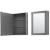 Daria 60 Inch Double Bathroom Vanity In Dark Gray, White Cultured Marble Countertop, Undermount Square Sinks, Matte Black Trim, Medicine Cabinets