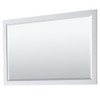 Daria 60 Inch Double Bathroom Vanity In White, No Countertop, No Sink, Matte Black Trim, 58 Inch Mirror