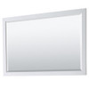 Daria 60 Inch Double Bathroom Vanity In White, No Countertop, No Sink, 58 Inch Mirror, Brushed Gold Trim