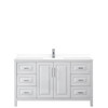 Daria 60 Inch Single Bathroom Vanity In White, White Cultured Marble Countertop, Undermount Square Sink, No Mirror