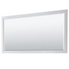 Daria 72 Inch Double Bathroom Vanity In White, No Countertop, No Sink, 70 Inch Mirror, Brushed Gold Trim