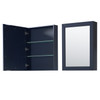 Daria 80 Inch Double Bathroom Vanity In Dark Blue, Carrara Cultured Marble Countertop, Undermount Square Sinks, Matte Black Trim, Medicine Cabinets