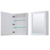 Daria 80 Inch Double Bathroom Vanity In White, No Countertop, No Sink, Medicine Cabinets, Brushed Gold Trim