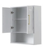 Daria Over-the-toilet Bathroom Wall-mounted Storage Cabinet In White With Brushed Gold Trim