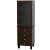 Acclaim Bathroom Linen Tower In Espresso With Shelved Cabinet Storage And 4 Drawers