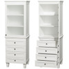 Acclaim Bathroom Linen Tower In White With Shelved Cabinet Storage And 4 Drawers
