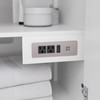 Strada 36 Inch Single Bathroom Vanity In White, White Carrara Marble Countertop, Undermount Square Sink, Matte Black Trim