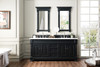 Brookfield 72" Double Vanity, Antique Black W/ 3 Cm Arctic Fall Solid Surface Top