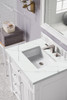 Bristol 30" Single Vanity, Bright White, W/ 3 Cm Ethereal Noctis Quartz Top