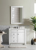 Bristol 36" Single Vanity, Bright White, W/ 3 Cm Arctic Fall Solid Surface Top