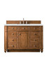 Bristol 48" Single Vanity, Saddle Brown, W/ 3 Cm Ethereal Noctis Quartz Top