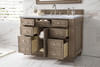 Bristol 48" Single Vanity, Whitewashed Walnut, W/ 3 Cm Carrara Marble Top