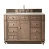 Bristol 48" Single Vanity, Whitewashed Walnut, W/ 3 Cm Eternal Marfil Quartz Top