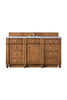Bristol 60" Single Vanity, Saddle Brown, W/ 3 Cm Arctic Fall Solid Surface Top
