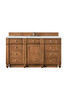 Bristol 60" Single Vanity, Saddle Brown, W/ 3 Cm Ethereal Noctis Quartz Top