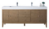 Linear 72" Double Vanity Whitewashed Walnut W/ Glossy White Composite Top