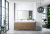 Linear 72" Double Vanity Whitewashed Walnut W/ Glossy White Composite Top