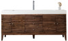 Linear 72" Single Vanity, Mid Century Walnut W/ Glossy White Composite Top