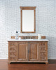 Providence 60" Single Vanity Cabinet, Driftwood, W/ 3 Cm Classic White Quartz Top