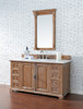 Providence 60" Single Vanity Cabinet, Driftwood, W/ 3 Cm Classic White Quartz Top