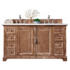 Providence 60" Driftwood Double Vanity W/ 3 Cm Arctic Fall Solid Surface Top