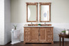 Providence 60" Double Vanity Cabinet, Driftwood, W/ 3 Cm Ethereal Noctis Quartz Top