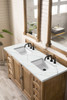 Providence 60" Double Vanity Cabinet, Driftwood, W/ 3 Cm Ethereal Noctis Quartz Top