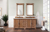 Providence 72" Double Vanity Cabinet, Driftwood, W/ 3 Cm Eternal Jasmine Pearl Quartz Top