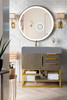 Columbia 36" Single Vanity, Ash Gray, Radiant Gold W/ Dusk Grey Glossy Composite Top
