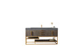 Columbia 72" Single Vanity, Ash Gray, Radiant Gold W/ Dusk Grey Glossy Composite Top