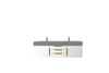 Mercer Island 59" Double Vanity, Glossy White, Radiant Gold W/ Dusk Grey Glossy Composite Top