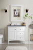 Palisades 36" Single Vanity, Bright White, W/ 3 Cm Charcoal Soapstone Quartz Top