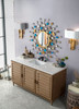 Portland 72" Double Vanity Whitewashed Walnut W/ 3 Cm Carrara Marble Top