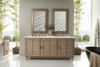 Portland 72" Double Vanity Whitewashed Walnut, W/ 3 Cm Eternal Marfil Quartz Top