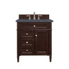 Brittany 30" Single Vanity, Burnished Mahogany, W/ 3 Cm Charcoal Soapstone Quartz Top
