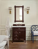Brittany 30" Single Vanity, Burnished Mahogany, W/ 3 Cm Eternal Jasmine Pearl Quartz Top