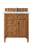 Brittany 30" Single Vanity, Saddle Brown, W/ 3 Cm Ethereal Noctis Quartz Top